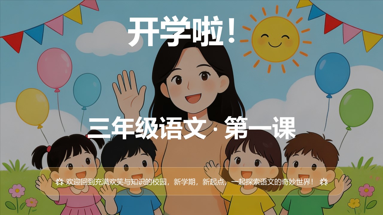 026年秋季三年级语文开学第一课PPT完整课件及配套讲话稿
